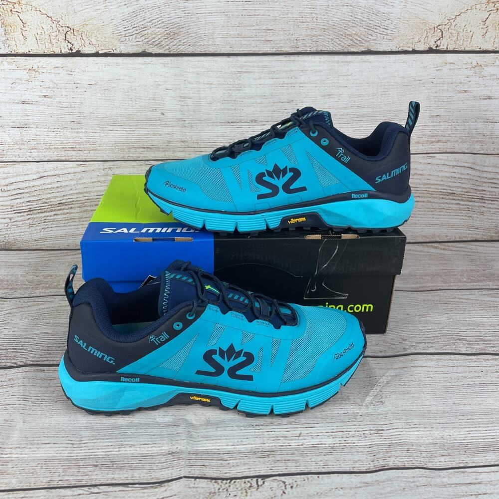 Salming Trail 6 Womens Sz 7 Running Shoes Light Blue/Mint